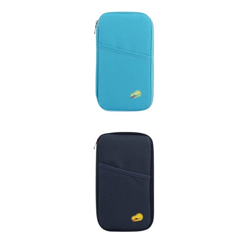 pochette femme voyage - Duo Bleu Ciel et Bleu Marine