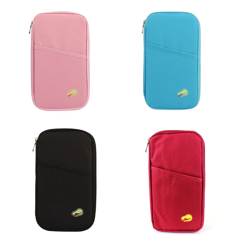 pochette voyage antivol - Lot de 4 Couleurs Rose. Bleu Ciel. Noir et Rouge