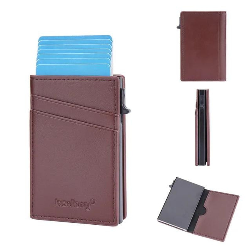 porte cartes cuir amovible - Marron Clair - Simple