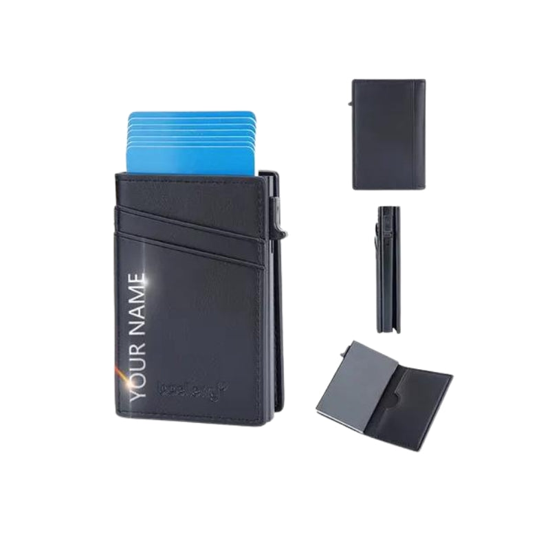 porte carte cuir noir homme - Noir - Personnalisé
