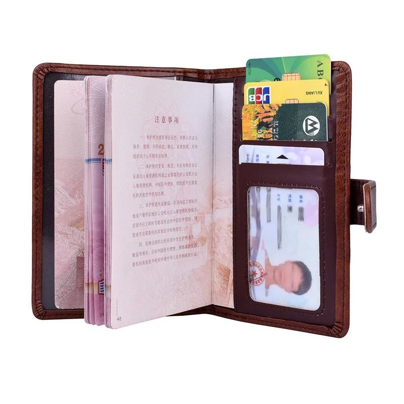 porte document cuir - Marron Clair - Marron Foncé - Noir - Rouge