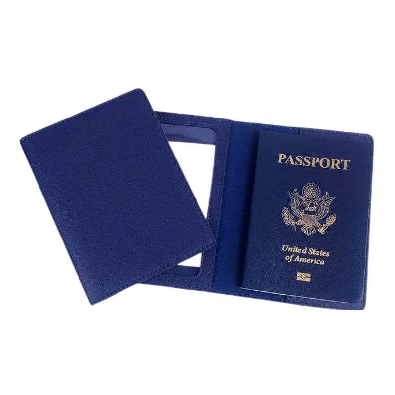 porte feuille en cuir pour homme - Bleu Marine - Sans Gravure