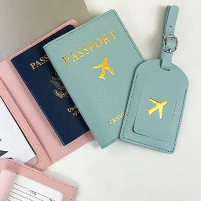 porte etiquette valise cuir - Noir - Bleu Ciel - Bleu - Gris - Marron - Rose - Rouge - Jaune