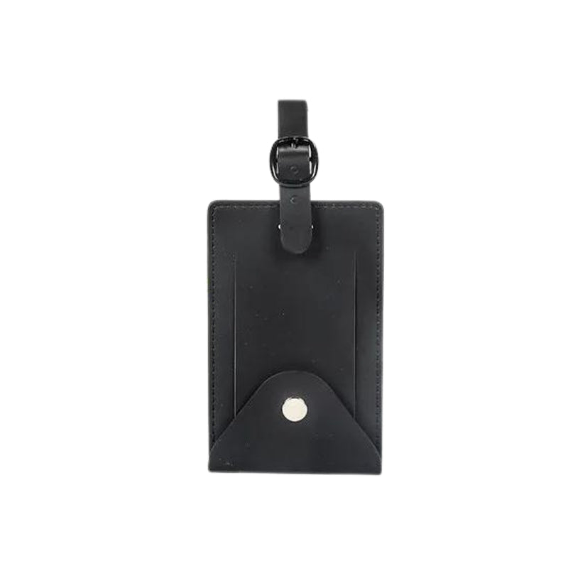 porte etiquette valise en cuir - Noir