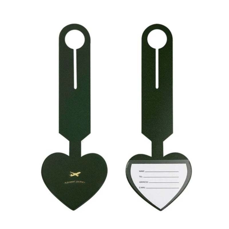 porte etiquette valise cuir - Vert