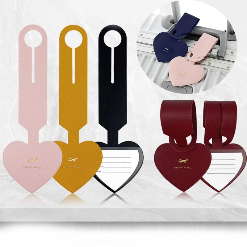 etiquette valise cuir - Jaune - Rouge - Noir - Rose - Bleu - Vert