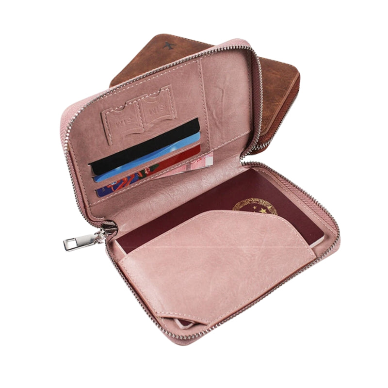 Portefeuille RFID Femme compartiment ouvert - Rose - Noir - Gris - Marron Foncé - Rouge - Marron Clair