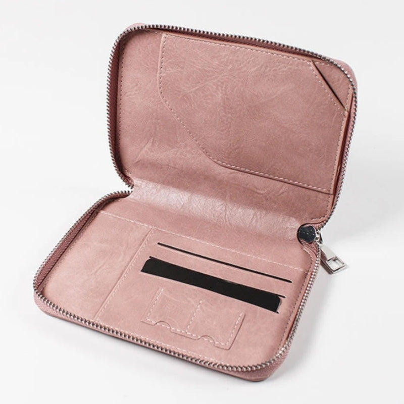 portefeuille femme anti RFID - Rose - Noir - Gris - Marron Foncé - Rouge - Marron Clair