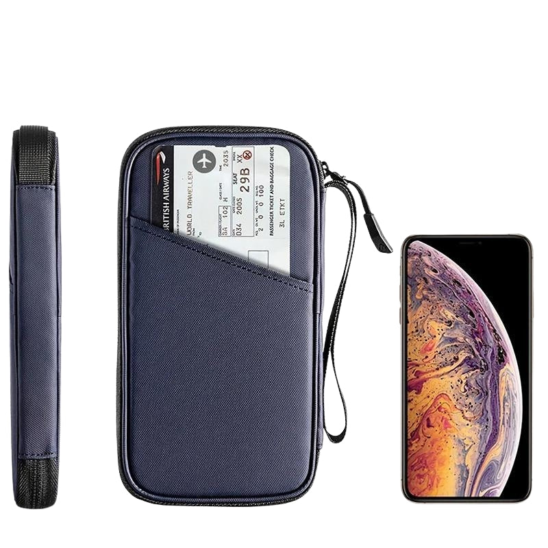 portefeuille antivol pour homme - Bleu - Gris - Noir