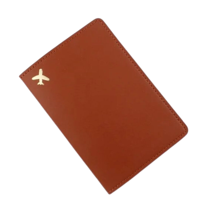 protege passeport en cuir - Marron