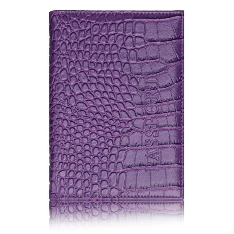 étui passeport luxe - Violet