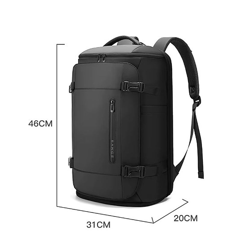 Sac à dos de voyage cabine homme noir, dimensions 46 x 31 x 20 cm