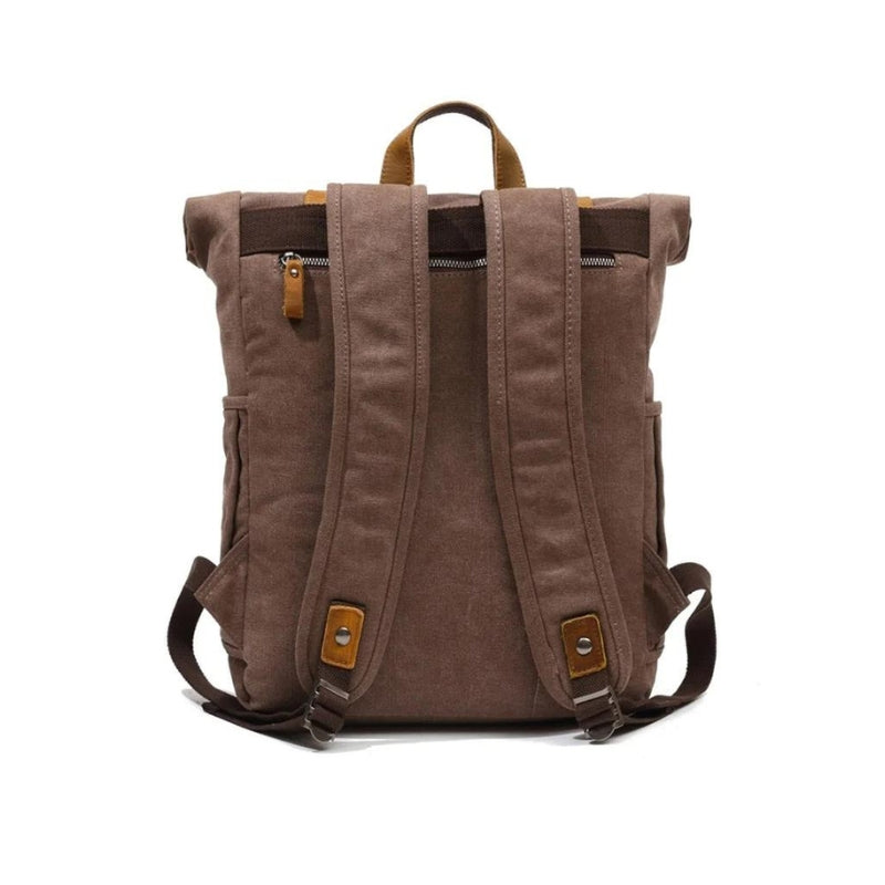 sac à dos vintage homme toile - Marron