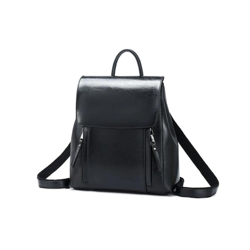 sac à dos en cuir noir femme - Noir
