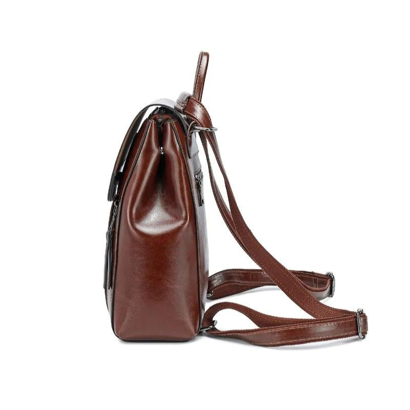 sac à dos en cuir - Caramel - Marron - Noir