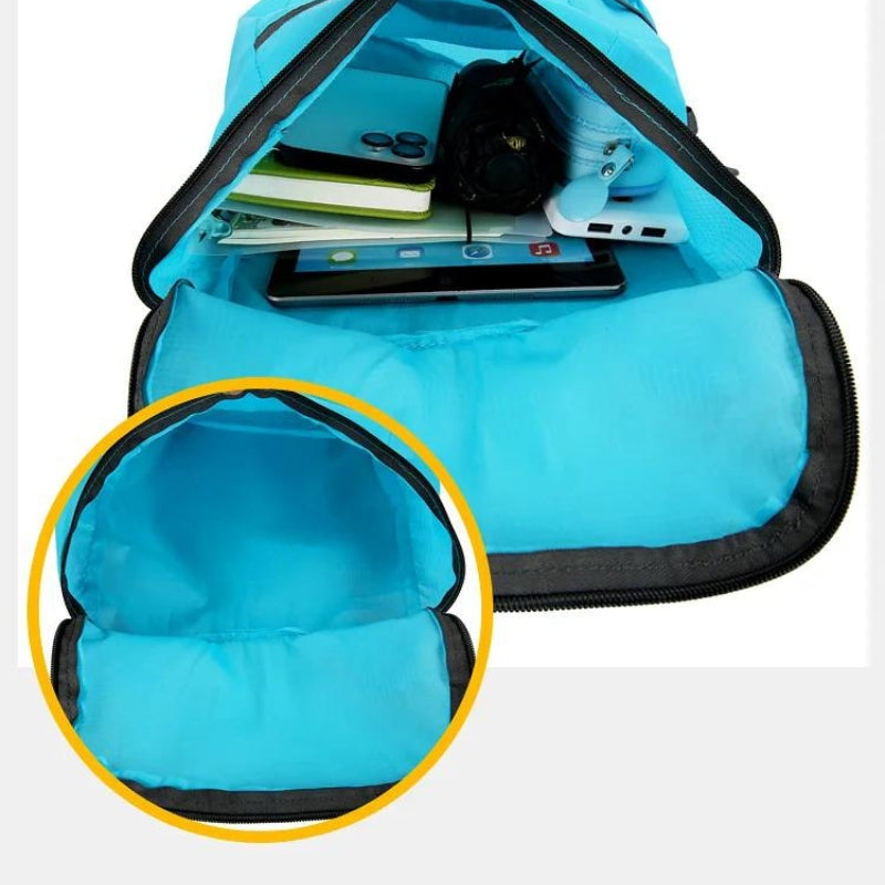 sac à dos pliable imperméable - Noir 1 - Noir 2 - Bleu - Fushia - Gris - Bleu ciel - Vert fluo
