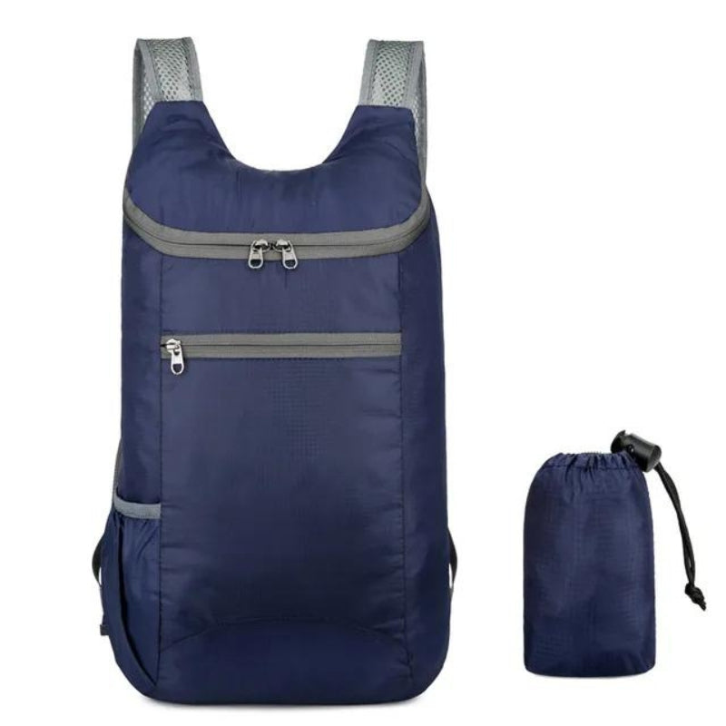 sac a dos en nylon pliable - Bleu