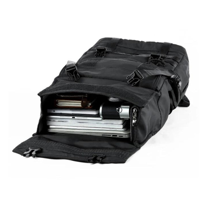 grand sac a dos - Noir - 1 attache boucle - Noir - 2 attaches boucles - Noir - 1 attache boucle latérale - Noir - Roll Top