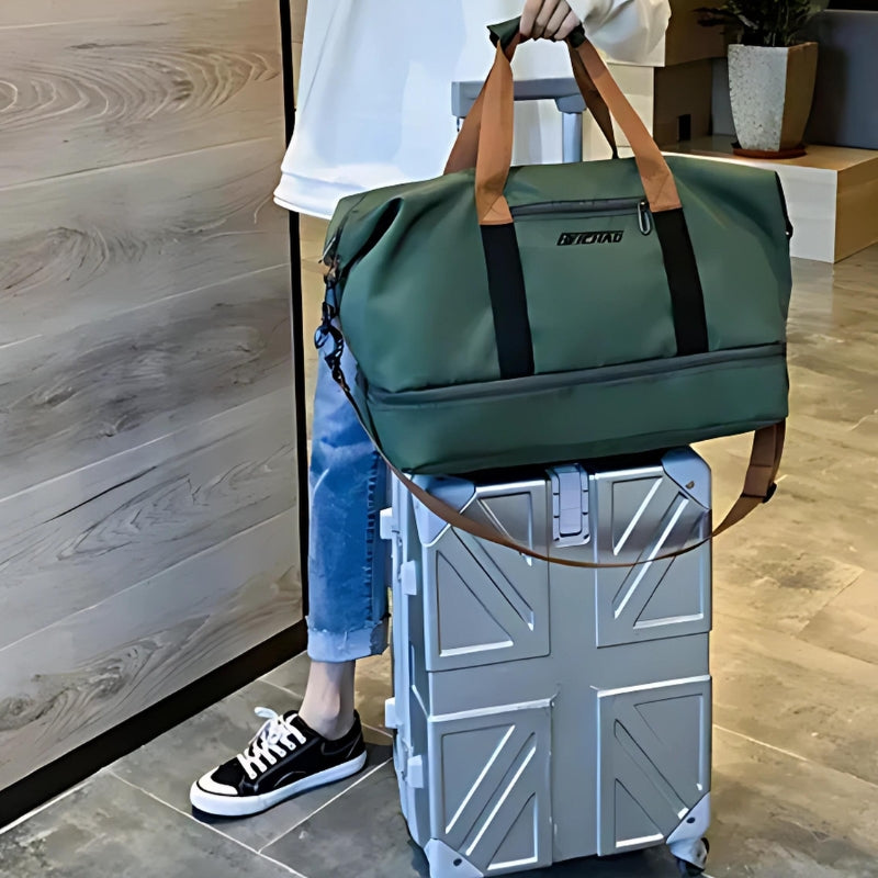 Sac de Voyage avec Rangement Chaussures sac porté à la main - Vert - Beige - Bleu - Gris - Noir - Violet - Rouge