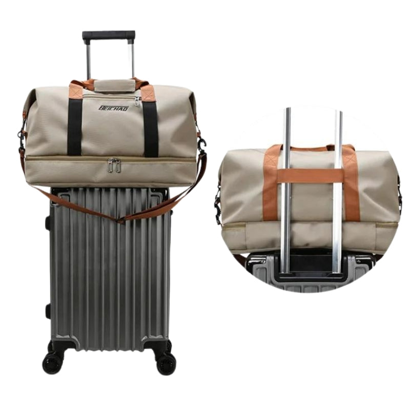 Sac de Voyage avec Rangement Chaussures sac sur valise - Vert - Beige - Bleu - Gris - Noir - Violet - Rouge