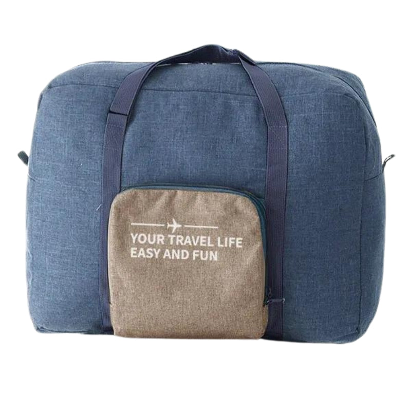 Sac de Voyage Pliable Pochette gros plan sur le sac - Jaune - Noir - Bleu
