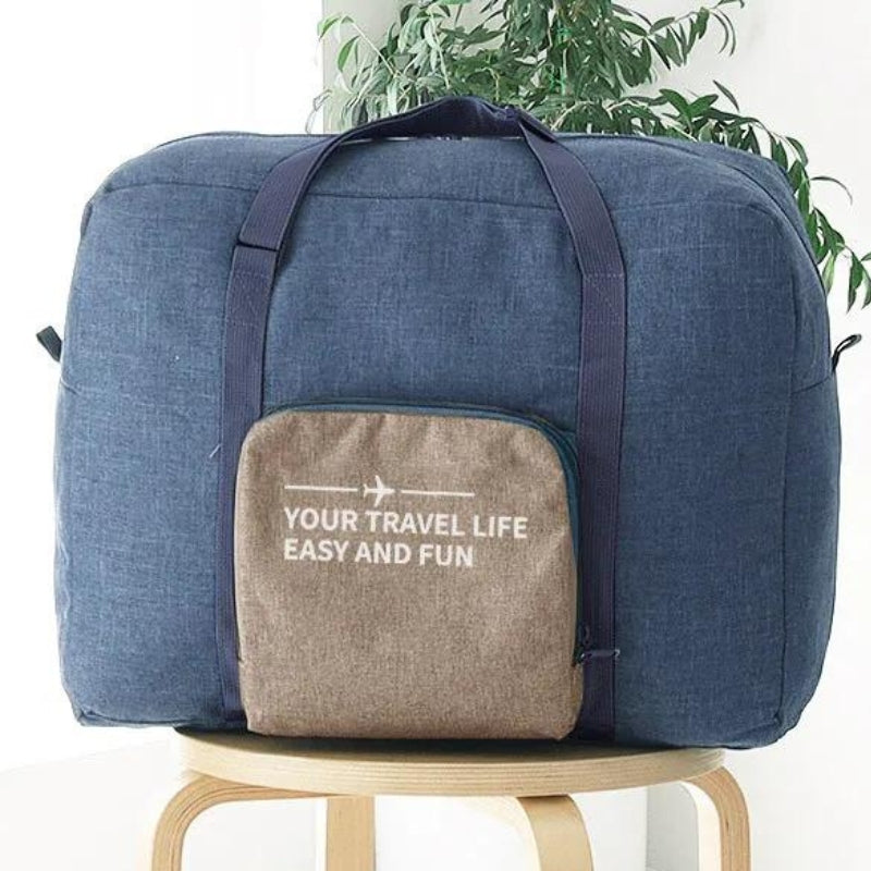 Sac de Voyage Pliable Pochette gros plan sur le sac - Jaune - Noir - Bleu