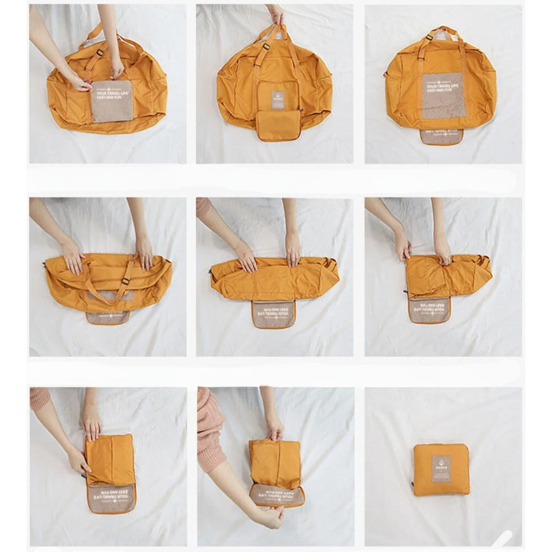 Sac de Voyage Pliable Pochette pliage en étapes - Jaune - Noir - Bleu