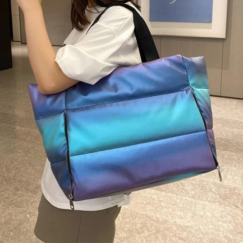 sac a main femme doudoune - Arc-en-ciel rose vif - Arc-en-ciel bleu vif - Noir - Rose - Gris