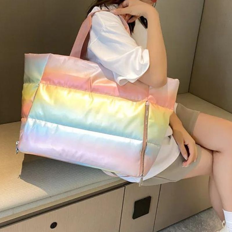 sac de femme doudoune - Arc-en-ciel rose vif - Arc-en-ciel bleu vif - Noir - Rose - Gris