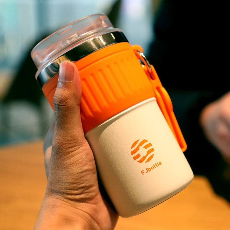 thermos gourde - Bleu - Orange - Noir - Blanc - Gris