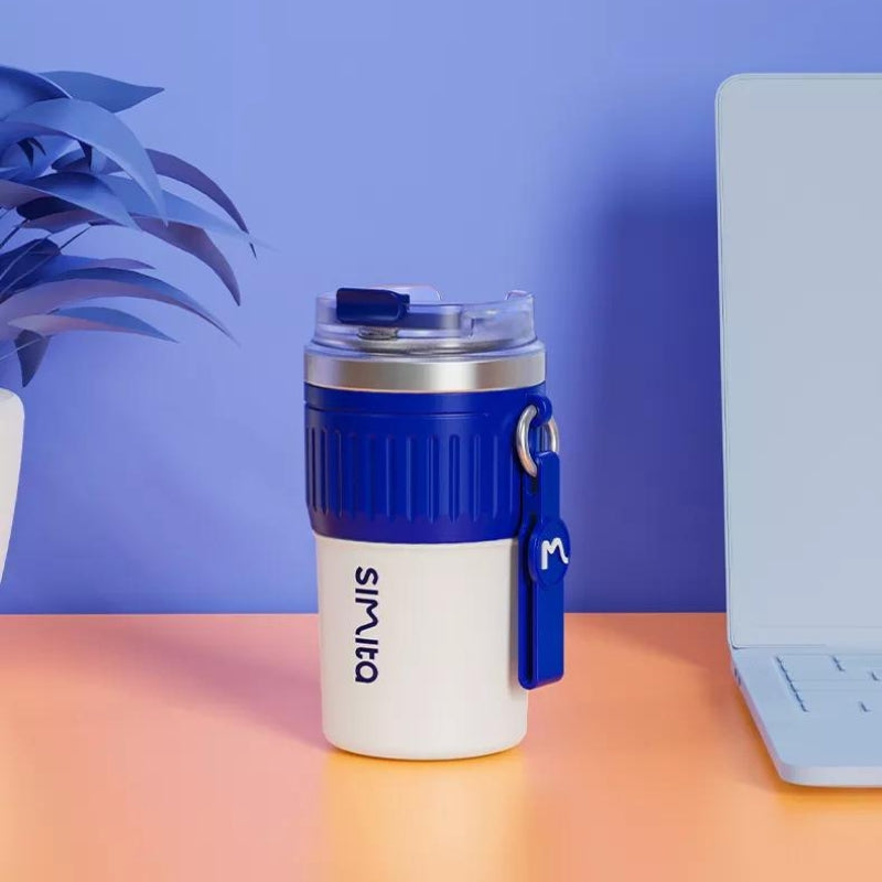 mug café voyage - Bleu - Orange - Noir - Blanc - Gris