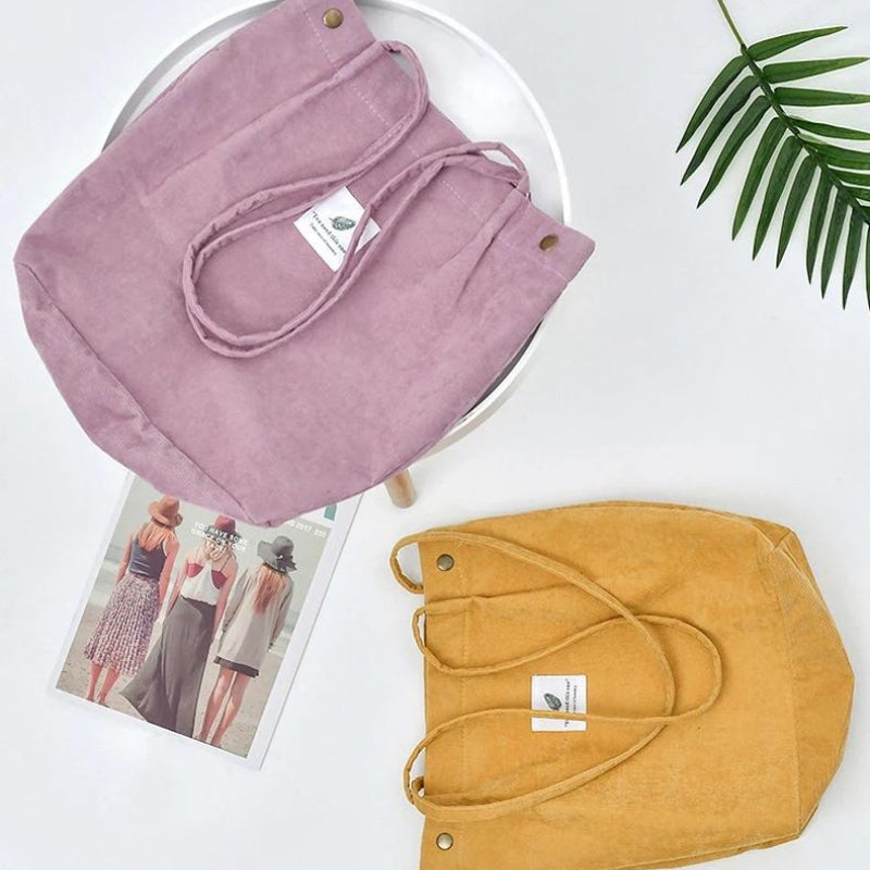 Tote Bag Voyage deux sacs posés - Rose - Jaune - Blanc - Vert - Beige 1 - Beige 2 - Beige 3 - Noir - Gris - Marron - Rouge