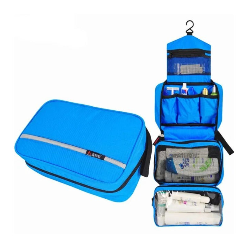 trousse de toilette de voyage pour homme à accrocher - Bleu