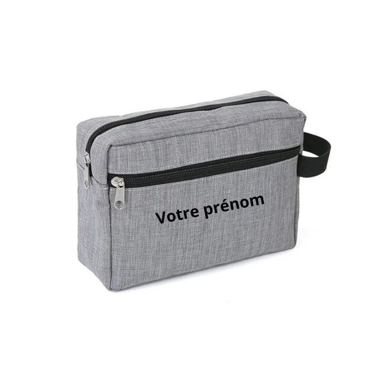 grande trousse de toilette personnalisable - Gris - Avec Gravure Personnalisée