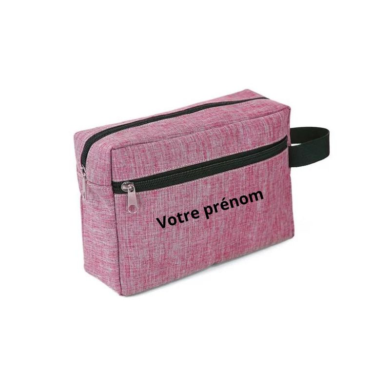 trousse de toilette personnalisée pour homme - Rose - Avec Gravure Personnalisée