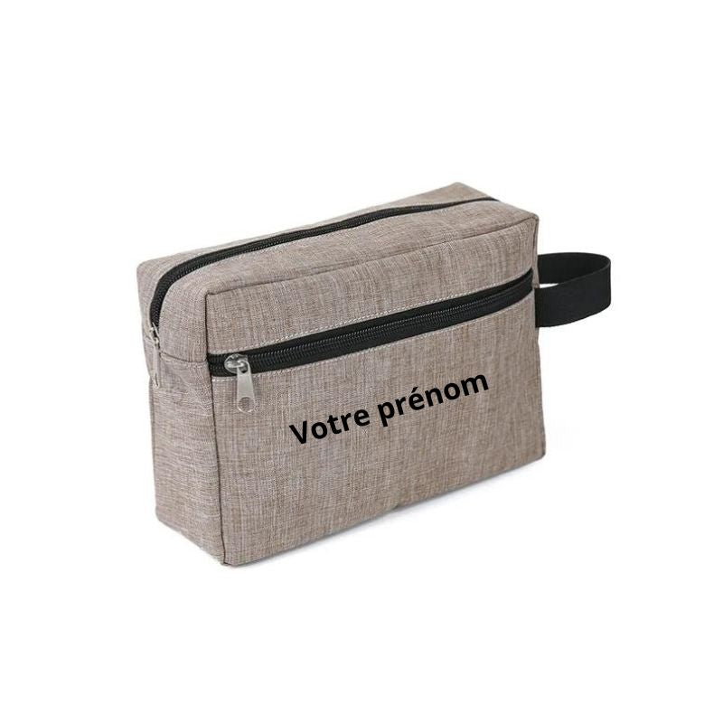 trousse de toilette homme personnalisable - Kaki - Avec Gravure Personnalisée