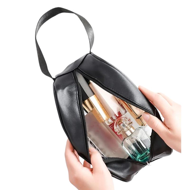 trousse de toilette transparente pour avion - Noir - Rose - Blanc
