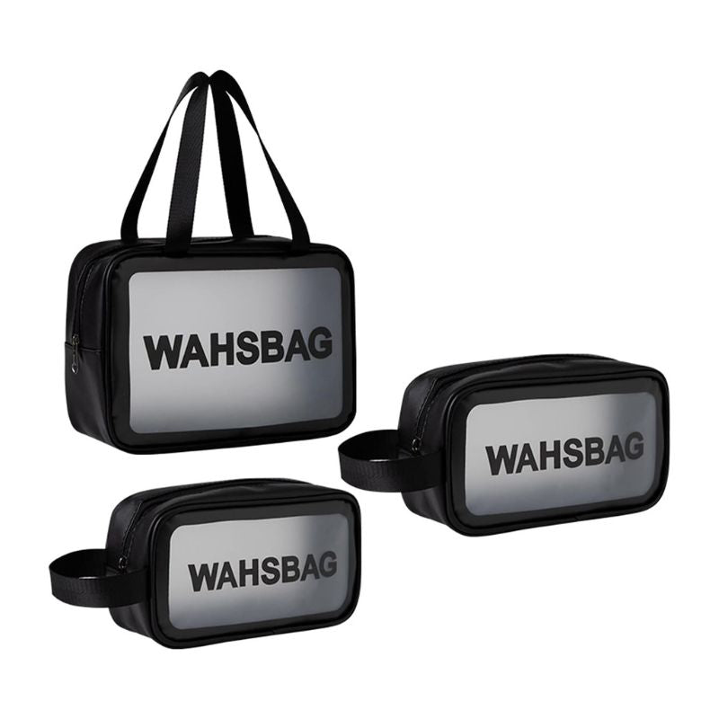 trousse de toilette transparente avion - Noir - Rose - Blanc