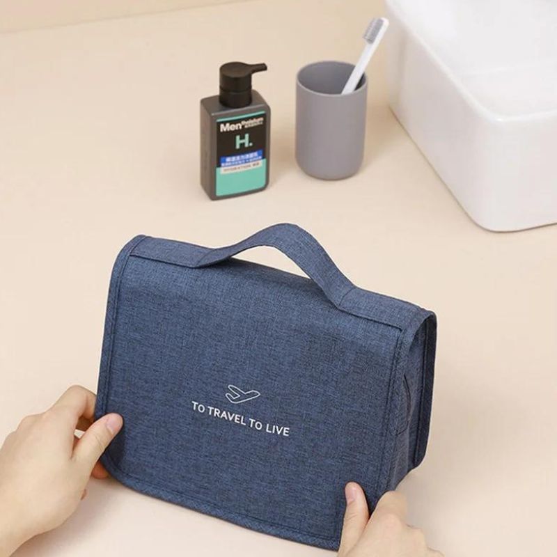 trousse de toilette bagage avion - Noir - Bleu Ciel - Bleu Marine - Gris - Rose - Beige