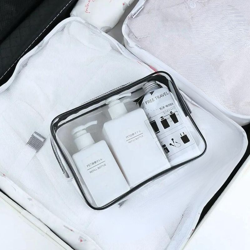 trousse plastique voyage - Noir - Bleu - Kaki