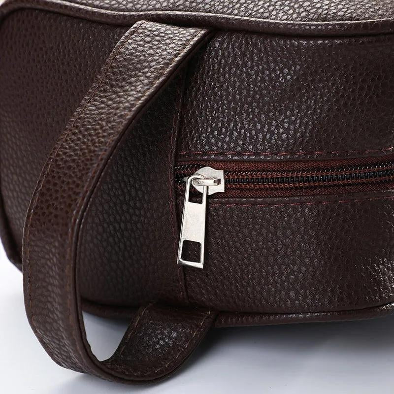 trousse de toilette cuir - Noir - Marron - Bleu