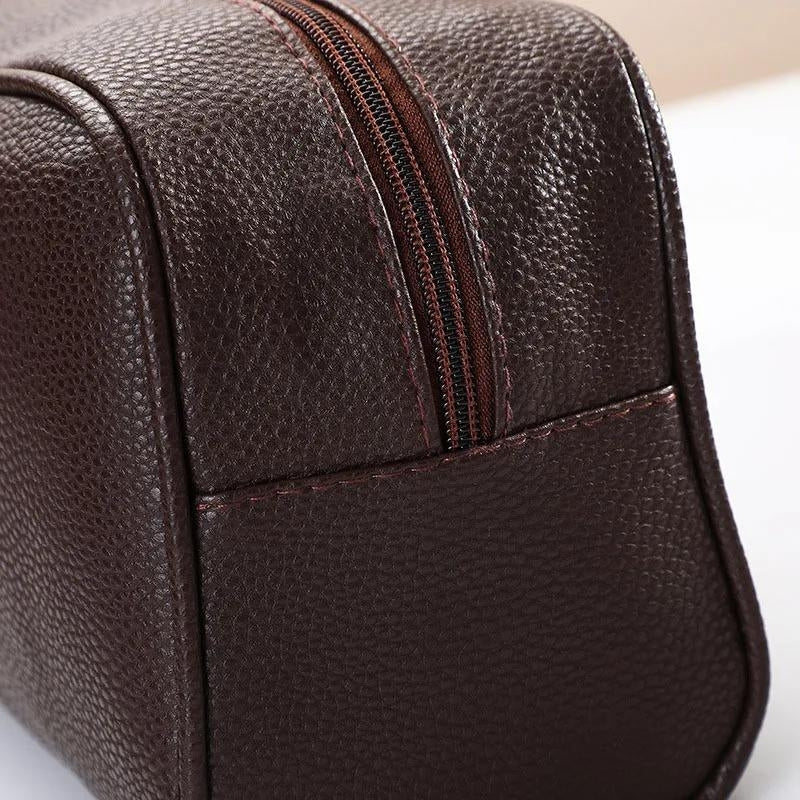 trousse cuir - Noir - Marron - Bleu