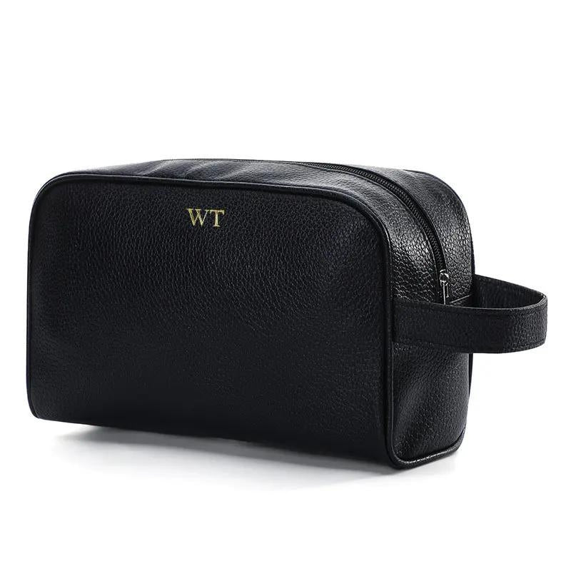 mini trousse en cuir - Noir