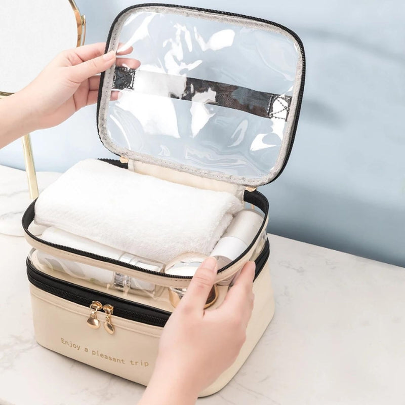 vanity avec compartiments - Beige - Noir - Marron - Rose